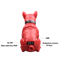 Φορητό ασύρματο ηχείο Bluetooth/USB/AUX/Micro SD σε σχήμα Bulldog Κόκκινο